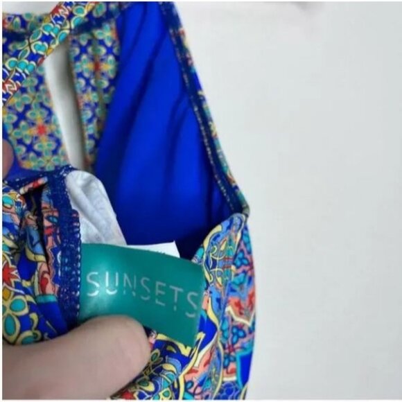 Sunsets Womens Halter Swim Top DD Cup Multicolor Nylon/Spandex - Picture 6 of 7